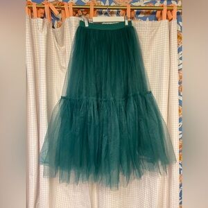 Green tulle skirt